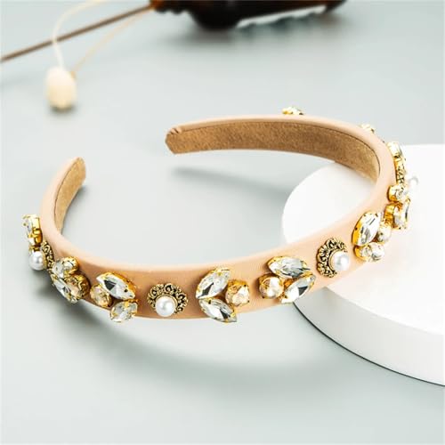 Dcvmvmn Damen-Haarnadel, Legierung, Perlen, Strass, Blume, dünner Rand, Haarband, Zubehör von Dcvmvmn