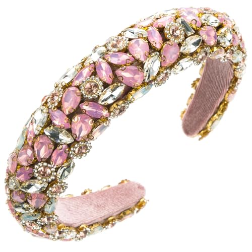 Dcvmvmn Damen-Haarreifen Vintage Strass Haarbänder Hoher Kopf Hoop Schwamm Haarschmuck von Dcvmvmn