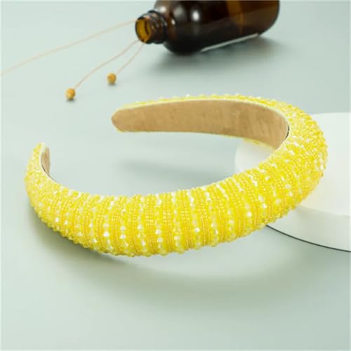 Dcvmvmn Damen-Perlenhaarbänder für weibliche Kopfbedeckung, handgefertigte Stirnbänder, Haarbänder, Kopfreifenzubehör von Dcvmvmn