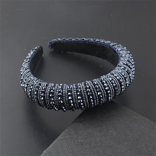 Dcvmvmn Damen Strass Gepolstertes Stirnband Glänzend Kristall Breit Dicke Haar Hoop Kopf Lünette Wrap von Dcvmvmn