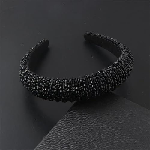 Dcvmvmn Damen Strass Gepolstertes Stirnband Glänzend Kristall Breit Dicke Haar Hoop Kopf Lünette Wrap von Dcvmvmn
