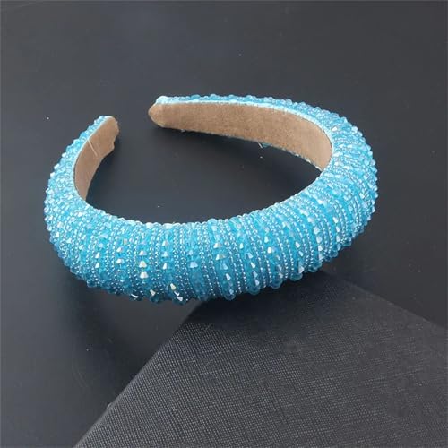 Dcvmvmn Damen Strass Gepolstertes Stirnband Glänzend Kristall Breit Dicke Haar Hoop Kopf Lünette Wrap von Dcvmvmn