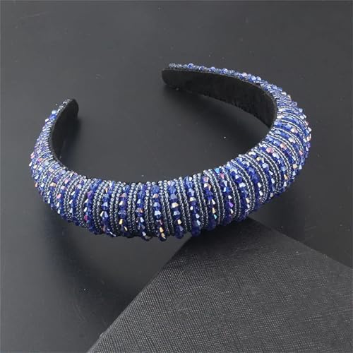 Dcvmvmn Damen Strass Gepolstertes Stirnband Glänzend Kristall Breit Dicke Haar Hoop Kopf Lünette Wrap von Dcvmvmn