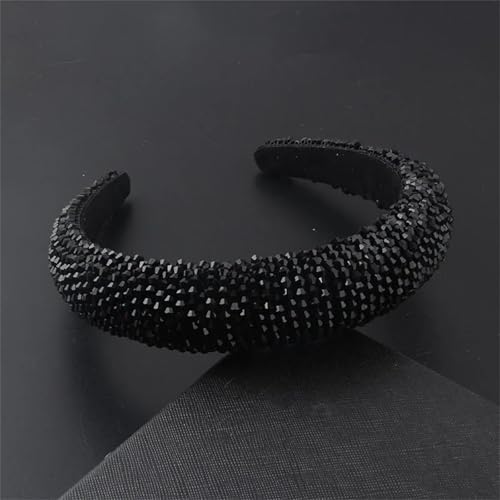 Dcvmvmn Damen Strass Gepolstertes Stirnband Glänzend Kristall Breit Dicke Haar Hoop Kopf Lünette Wrap von Dcvmvmn