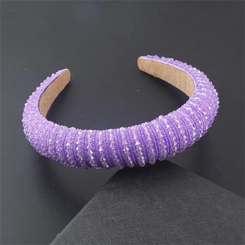 Dcvmvmn Damen Strass Gepolstertes Stirnband Glänzend Kristall Breit Dicke Haar Hoop Kopf Lünette Wrap von Dcvmvmn