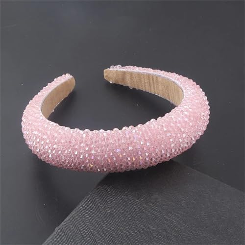 Dcvmvmn Damen Strass Gepolstertes Stirnband Glänzend Kristall Breit Dicke Haar Hoop Kopf Lünette Wrap von Dcvmvmn