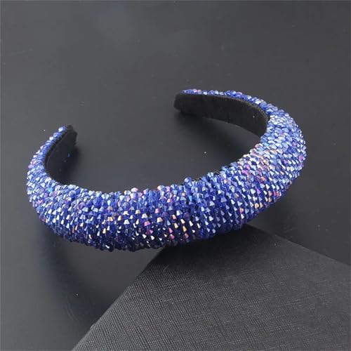 Dcvmvmn Damen Strass Gepolstertes Stirnband Glänzend Kristall Breit Dicke Haar Hoop Kopf Lünette Wrap von Dcvmvmn