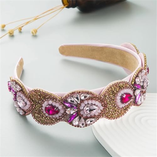 Dcvmvmn Damen Vintage Kristall Stirnband Zubehör Haarband Strass Verzierte Haarbänder von Dcvmvmn