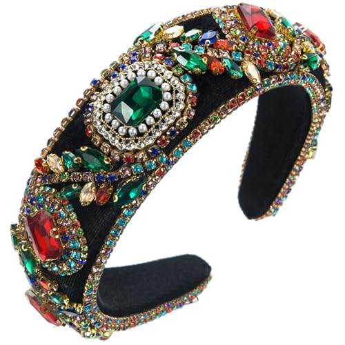 Dcvmvmn Damen Vintage-Stirnband, verziert, handgefertigt, Strass-Haarbänder, Hochsteckfrisur-Zubehör von Dcvmvmn