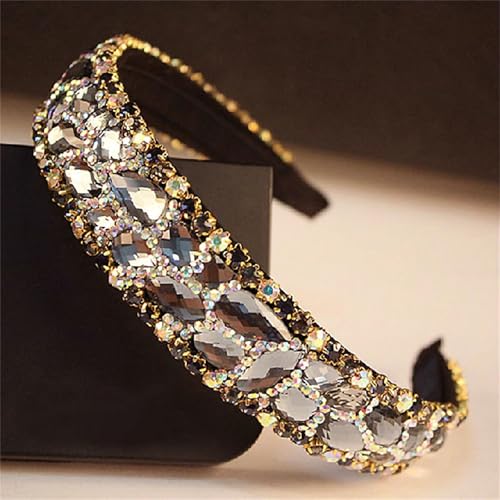 Dcvmvmn Handgefertigter Haarreif für Damen, mit Kristallsteinen, Strass, Hochzeits-Haarband, Haarschmuck von Dcvmvmn
