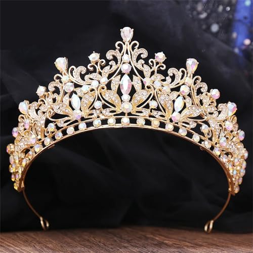 Dcvmvmn Miss Universe Strass Kristall Tiara Braut Kopfschmuck Prinzessin Hochzeit Krone Festzug Haarschmuck Zubehör von Dcvmvmn