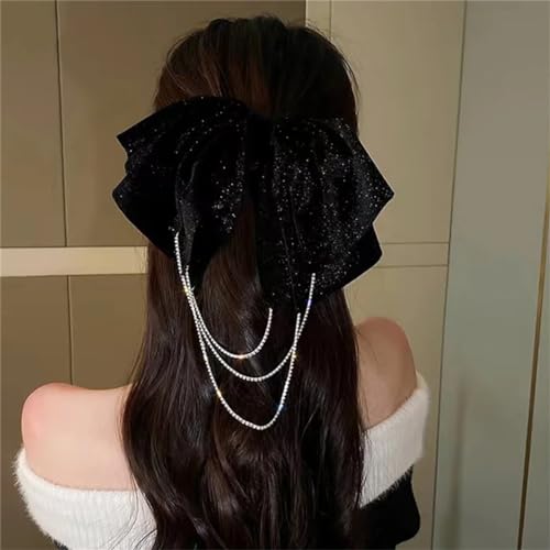 Elegante Haarspange für Damen, große Schleife, Knoten, Haarnadeln, Pferdeschwanz, Haarspangen, Ornament-Zubehör von Dcvmvmn