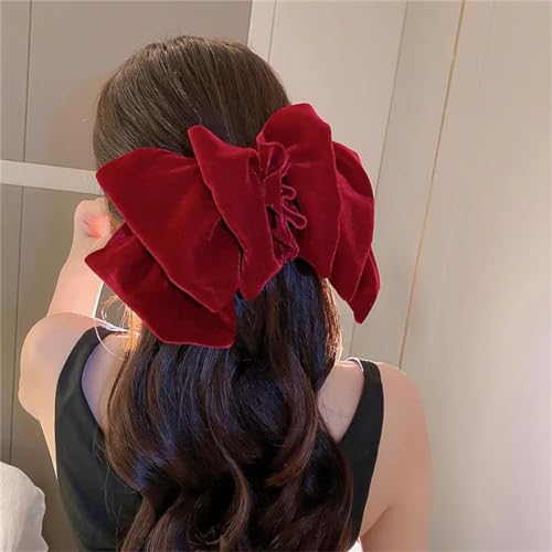 Große Haarschleife für Damen, Vintage, zweilagig, Schleife, Haarnadel, weiches Haar-Accessoire, Pferdeschwanz, Heawear von Dcvmvmn