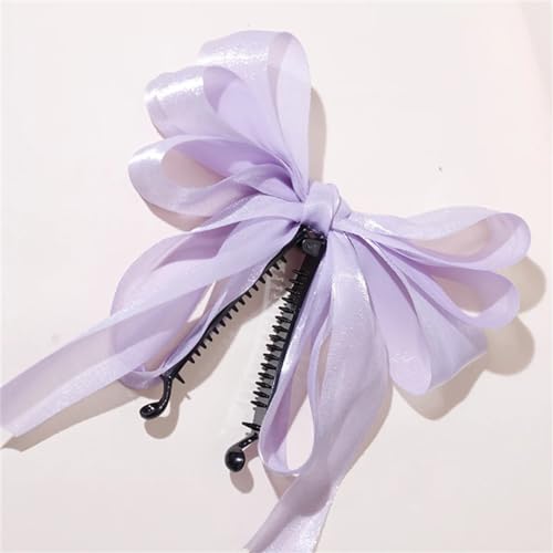 Haarspange für Damen, Schleife, doppelschichtig, Schachtelhalm, modisches Haar-Accessoire von Dcvmvmn