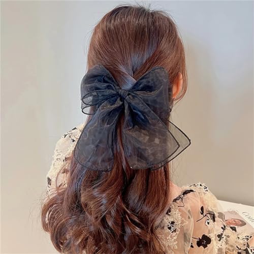 Modische Haarspange für Damen, mit Schleife, Federclip, Kopf-Haarnadel, Haar-Accessoire von Dcvmvmn