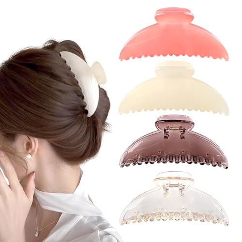 4 Stück Haarklammer Groß Dickes Haar 12.5cm Haarklammern Groß Hair Clip Claw Clip Haarklammer Set Claw Clips Kunststoff Klaue Clips für Frauen Mädchen Damen von Ddayup
