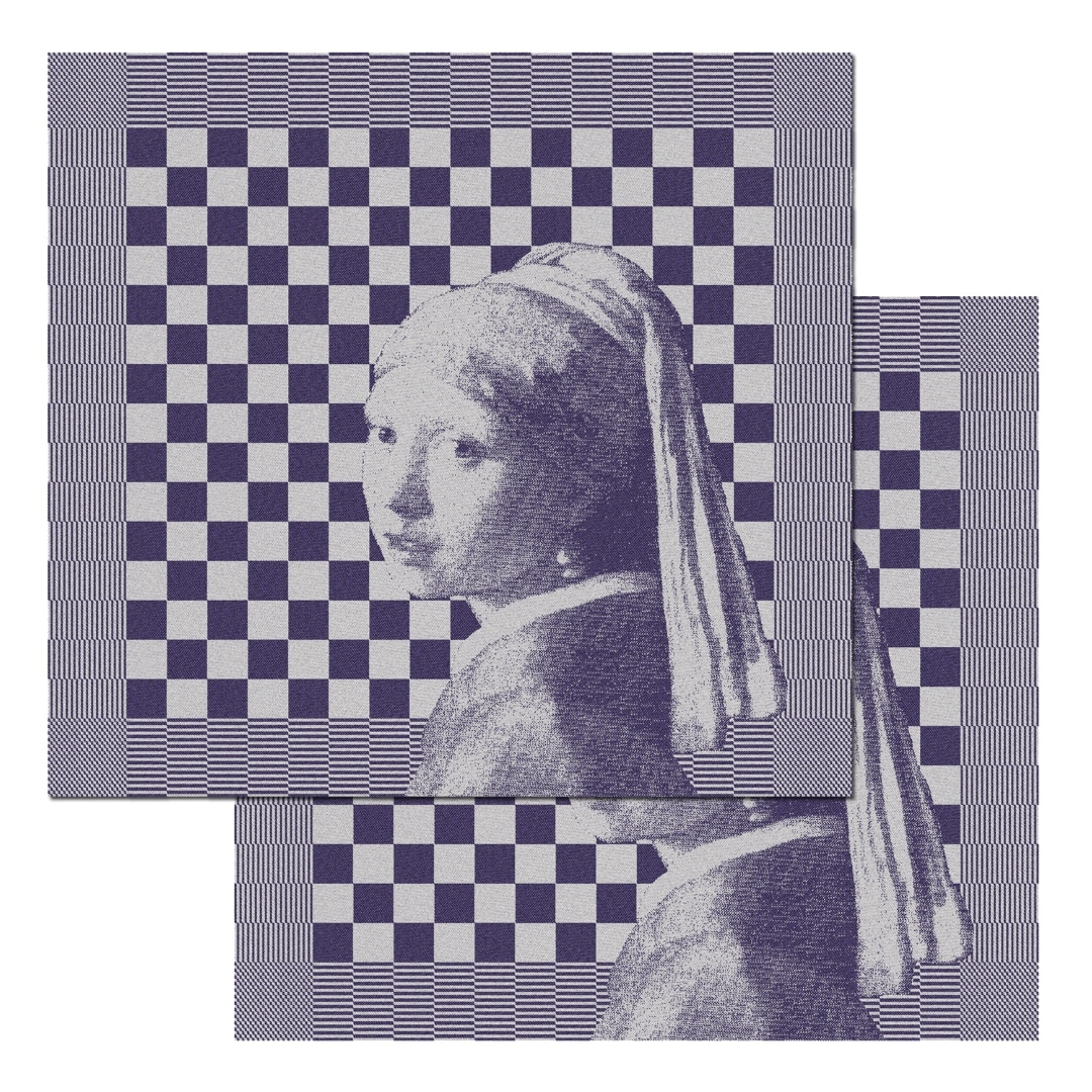 DDDDD Geschirrtuch "DDDDDD Kombi-Set, Girl with a pearl, 60 x 65 cm, (2er-Pack)" schnell trocknend, 100% Baumwolle, viele besondere Drucke und Farben von Ddddd