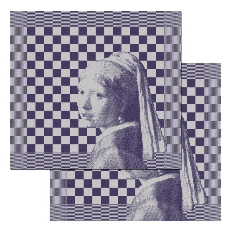 DDDDD Geschirrtuch "DDDDDD Kombi-Set, Girl with a pearl, 60 x 65 cm, (2er-Pack)" schnell trocknend, 100% Baumwolle, viele besondere Drucke und Farben von Ddddd