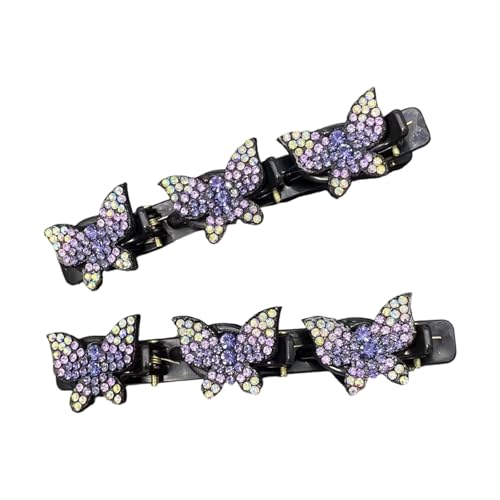 1 Paar doppelschichtige, rutschfeste Strass-Haarspange für Damen, Pony, Styling und Seitenteil, Haar-Accessoires, doppellagig, rutschfeste Haarspange von Ddujbtp