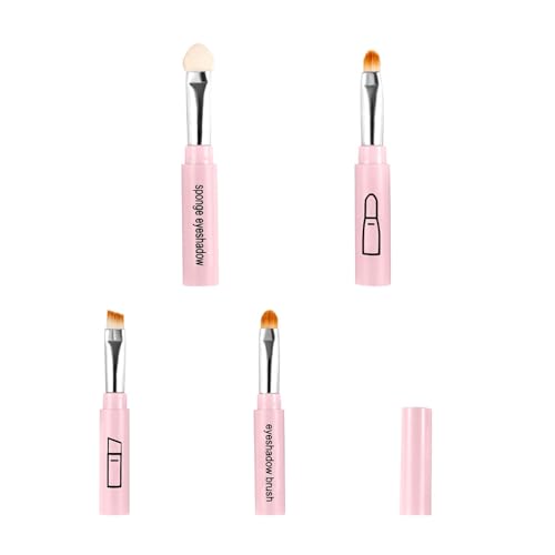 4-in-1 tragbares Make-up-Pinsel-Set, kompakt, reisefreundlich, synthetische Faserborsten für Rouge, Lidschatten, Lippen, vegan, Make-up-Pinsel 4-in-1 tragbares Make-up-Pinsel-Set, kompakt, reisefreundlich, synthetische Faserborsten für Rouge, Lidschatten, Lippen, vegan, Make-up-Pinsel von Ddujbtp