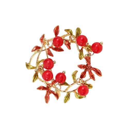 Benutzerfreundliche Cranberry-Frucht-Anstecknadel, anspruchsvoller Kirsite-Schmuck, Mode-Accessoire, Anstecknadel für modische Outfits, benutzerfreundlich, galvanisierte Brosche von Ddujbtp