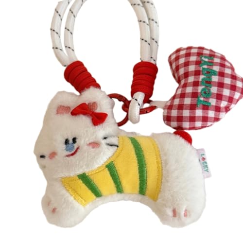 Ddujbtp 2025 Entzückender Kaninchenbär, Plüsch-Schlüsselanhänger, Cartoon-Welpen-Anhänger für Taschen, Rucksäcke, Mode-Accessoires, Geschenk, B, Taschen-Organizer von Ddujbtp