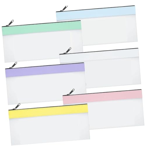 Ddujbtp 4/6-teiliges Mehrzweck-Geldbeutel-Set, transparente Reißverschlüsse, Geldumschläge, 19 x 9,4 cm, Geldbeutel, Münz- und Scheckgeldbörse, Sechs Packungen, Taschen-Organizer von Ddujbtp
