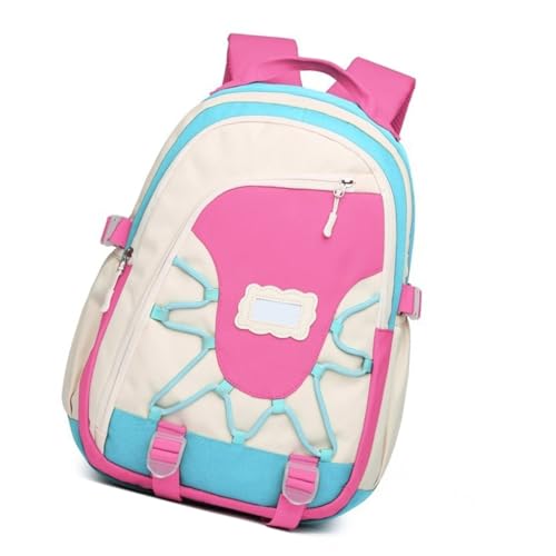 Ddujbtp Ästhetischer Rucksack in Kontrastfarbe, Nylon, großes Fassungsvermögen, mehrere Taschen, Schultasche mit verstellbarem Riemen, Schüler-Büchertasche, rose, Taschen-Organizer von Ddujbtp