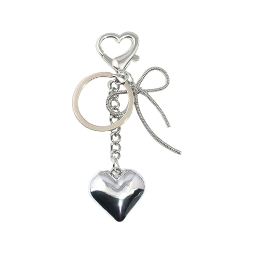 Ddujbtp Ästhetischer Schlüsselanhänger, Herzschleifen, Taschenanhänger, süße Herzschleifen, Schlüsselanhänger, Hängeornament für Damen, 1, Taschen-Organizer von Ddujbtp