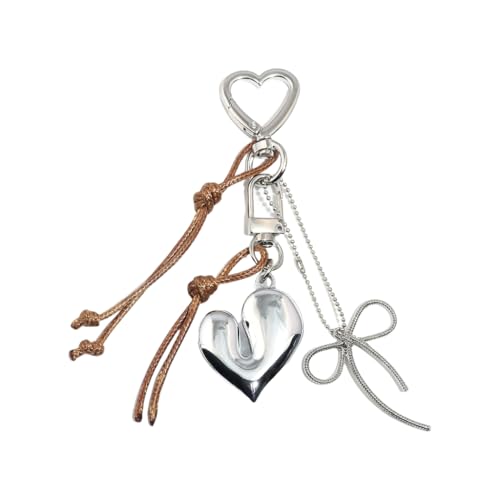 Ddujbtp Ästhetischer Schlüsselanhänger, Herzschleifen, Taschenanhänger, süße Herzschleifen, Schlüsselanhänger, Hängeornament für Damen, 4, Taschen-Organizer von Ddujbtp