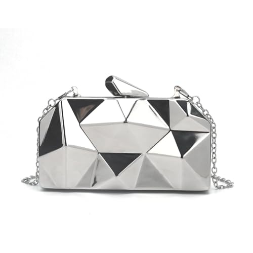Ddujbtp Abendtasche Damen Acryl Abendtasche Umhängetasche Mode Hochzeit Party Abschlussball Silber Tasche Organizer von Ddujbtp