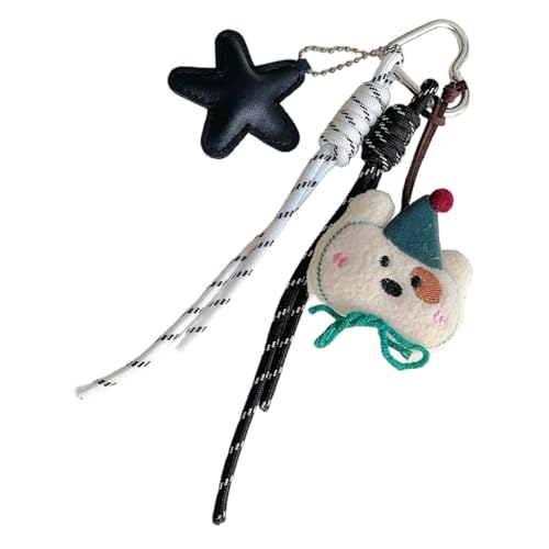 Ddujbtp Cartoon-Plüschbär-Schlüsselanhänger für Damen, Taschenanhänger, niedliches Autozubehör, Geschenktüten, Charm, Schlüsselanhänger, Dekoration, E Style, Taschen-Organizer von Ddujbtp