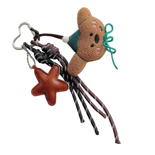 Ddujbtp Cartoon-Plüschbär-Schlüsselanhänger für Damen, Taschenanhänger, niedliches Autozubehör, Geschenktüten, Charm, Schlüsselanhänger, Dekoration, F-Stil, Taschen-Organizer von Ddujbtp