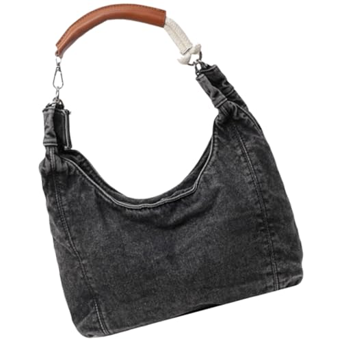 Ddujbtp Damen Achseltasche Große Kapazität Handtasche All-Matching Unterarmtasche Denims Schultertasche Shopping Dating Tasche für den täglichen Gebrauch, Schwarz , Taschen-Organizer von Ddujbtp