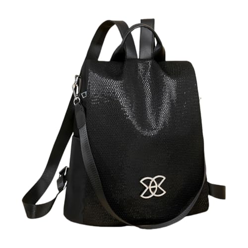 Ddujbtp Damen Anti-Diebstahl-Rucksack mit großer Kapazität und bequemem Schultergurt, lässige Tagesrucksäcke für Reisen und Arbeit, Schwarz , Taschen-Organizer von Ddujbtp