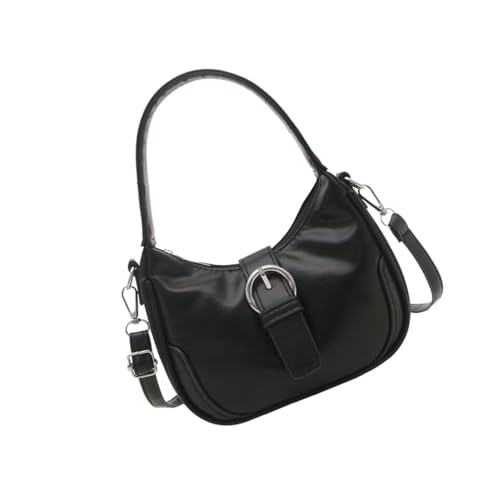 Ddujbtp Damen Fashion Pendler Dumpling Taschen PU Leder Schultertasche Handtasche Satchel Geldbörse für Büro und Freizeit, Schwarz , Taschen-Organizer von Ddujbtp
