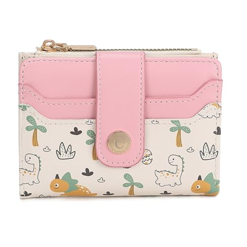 Ddujbtp Damen-Geldbörse, schlicht, faltbar, PU-Leder, schmal, kurz, klein, faltbar, für Bargeld, Kartenhalter, kompakte Brieftasche, hot pink, Taschen-Organizer von Ddujbtp