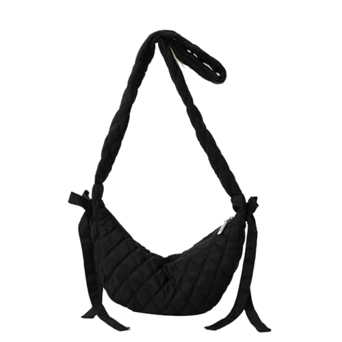 Ddujbtp Damen Knödeltasche, große Kapazität, Umhängetasche, Gittermuster, Umhängetasche, Nylon, Kuriertasche, Einkaufstasche für den täglichen Gebrauch, Schwarz , Taschen-Organizer von Ddujbtp