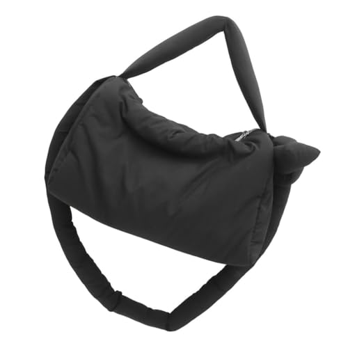 Ddujbtp Damen Puffer Schultertasche mit Tragegriff oben, lässige Umhängetasche, großes Fassungsvermögen, Kuriertasche, Schüler-Schultasche, Schwarz , Taschen-Organizer von Ddujbtp
