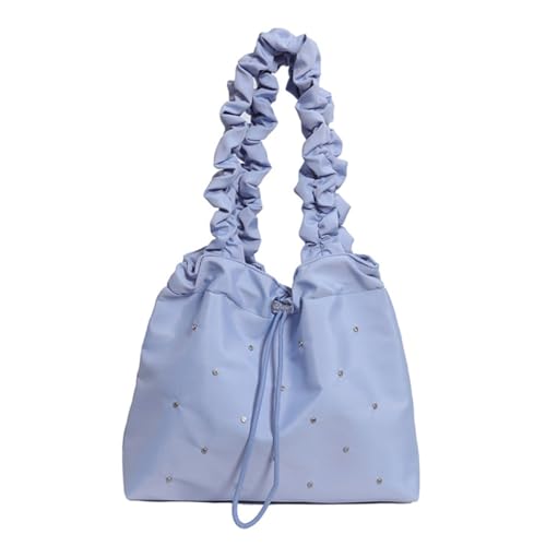 Ddujbtp Damen Tasche Große Kapazität Schultertasche Kordelzug Achseltasche Canvas Handtasche All-Matching Unterarmtasche Gym String Bag von Ddujbtp