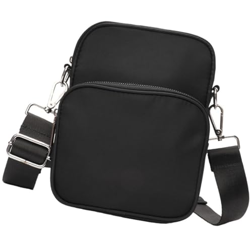 Ddujbtp Damen-Umhängetasche, Nylon, verstellbarer Riemen, kleine Schultertasche, Geldbörse mit mehreren Reißverschlussfächern von Ddujbtp