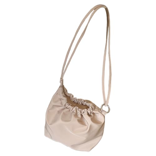 Ddujbtp Damen-Umhängetasche, plissiert, einfarbig, Umhängetasche, koreanischer Stil, Kuriertasche, Einkaufstasche für den täglichen Gebrauch, aprikose, Taschen-Organizer von Ddujbtp