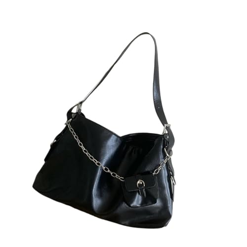 Ddujbtp Damen Umhängetasche PU Leder Unterarm Geldbörse Slouchy Bag Große Kapazität Ästhetische Handtasche für Einkäufe und den täglichen Gebrauch, Schwarz , Taschen-Organizer von Ddujbtp