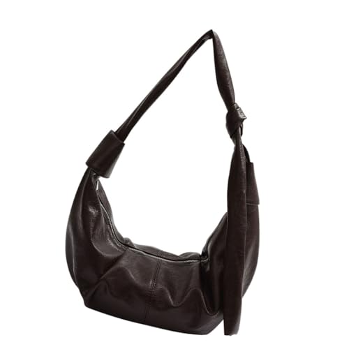 Ddujbtp Damen-Umhängetasche mit großem Fassungsvermögen, plissiert, PU-Leder, Kuriertasche, Tragegriff oben, coffee, Taschen-Organizer von Ddujbtp