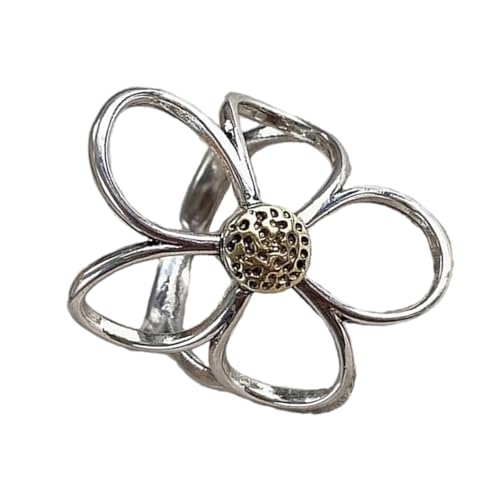 Ddujbtp Dating Ringe Blumen Offene Ringe Verstellbarer Finger Hollow Blumenfingerschmuck Geeignet Für Party Daily Wear Women Statement von Ddujbtp