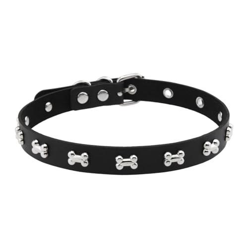 Ddujbtp Edgy Gothic Leder Choker Halskette Mit Metallstollen Verstellbar Unisex Punk Rock Schmuck Für Streetwear Mode Verstellbare Metallverschluss Halskette von Ddujbtp