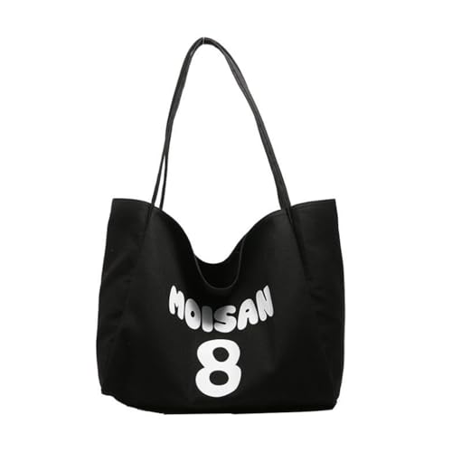 Ddujbtp Eelgant Umhängetasche aus Segeltuch mit großer Kapazität für Damen, Einkaufstasche, lässige Handtasche, Unterarmtasche, Schwarz , Taschen-Organizer von Ddujbtp