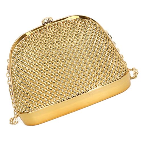 Ddujbtp Elegante Acryl-Umhängetasche mit einzigartiger Muschelform, Umhängetasche, Abendtasche, Party-Handtasche für besondere Anlässe, gold, Taschen-Organizer von Ddujbtp