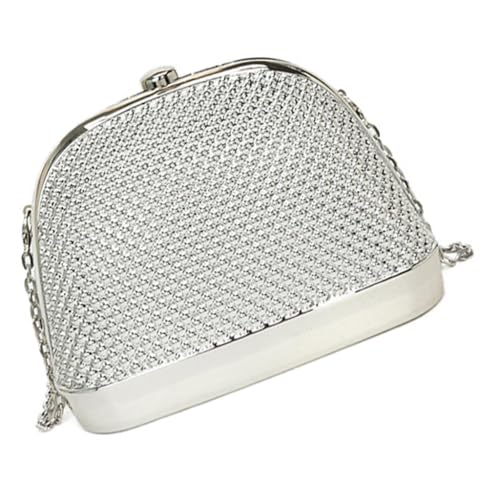 Ddujbtp Elegante Acryl-Umhängetasche mit einzigartiger Muschelform, Umhängetasche, Abendtasche, Party-Handtasche für besondere Anlässe, silber, Taschen-Organizer von Ddujbtp