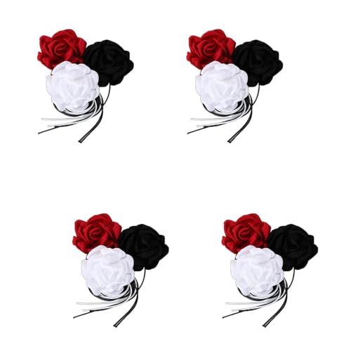 Ddujbtp Elegante Farbblüten Rose Anhänger Halskette Robustes Stoffmaterialien Schmuckzubehör Für Lässig Tägliche Verschleißmodik Statement Halskette von Ddujbtp